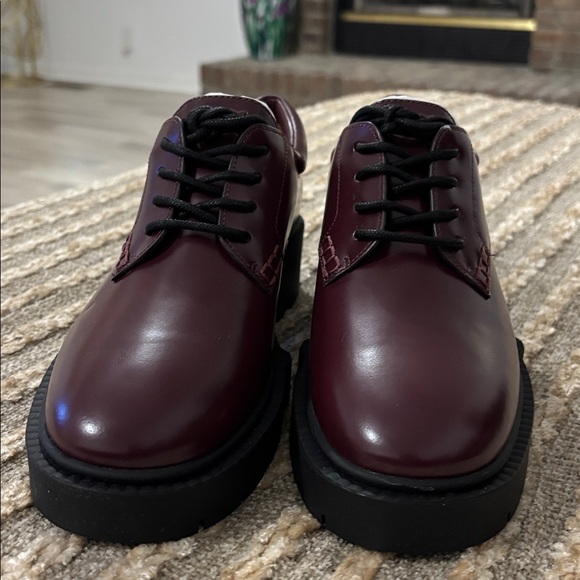 Coach Women's Lyla Platform Derby Flats in Burgundy Leather Size 6.5 NWT - Picture 11 of 12